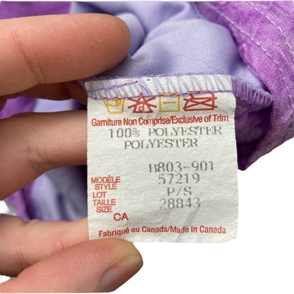 90’S Y2K sheer back purple tie dye crinkle t-shirt - Picture 7 of 7